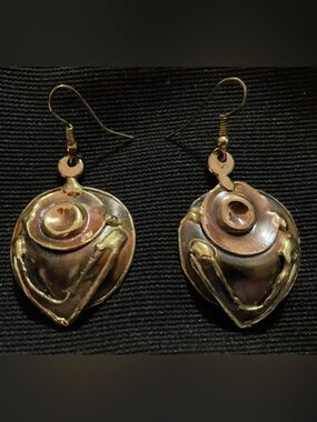 New Copper Creative Heart Drop Earrings